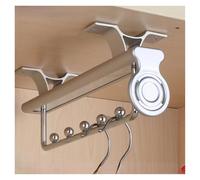 WENFEN Tringle de penderie, Rail de penderie escamotable, Tringle de penderie coulissante, Tringle de Cintre Extensible for Garde-Robe, Montage supérieur avec vis(Silver,400mm)