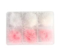 WENGAN Nail Pom Fluffy Ball, 6 pièces Nail Art Peluche Pom Balls Fluffy avec Base magnétique détachable, élégant Pompon Ball Accessoires pour Ongles pour la Conception des Ongles Pointe de manucure