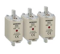 Wengart 3 Fusibles Couteaux NH00 gG 160A Standard pour Arrivée TGBT