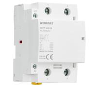 Wengart Contacteur de Puissance 80A Bobine 24V AC (Basse Tension) Configuration 2NO (Normalement Ouvert) - Largeur 54mm (3 Modules DIN) Idéal pour CVC,Pompes à Chaleur et Éclairage Industriel WCT-80