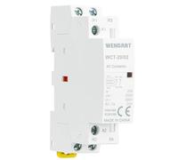 Wengart Contacteur Silencieux 24V AC (Basse Tension) - 2NC (Normalement Fermé) - 20A - Largeur 18mm (1 Module) - Idéal pour Délestage, Domotique et Automatisme - WCT-20