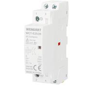 Wengart Contacteur Silencieux 25A - Bobine 12V DC - 2NO (Normalement Ouvert) - Largeur 1 Module (18mm) - Idéal pour Camping-Car, Solaire et Domotique - Montage Rail DIN - WCT-E25