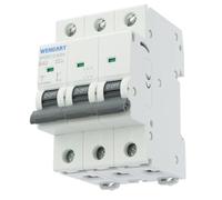 Wengart Disjoncteur miniature haute performance WGM12-63H, AC 230 V/400 V 3P 10 kA B-Char Réponse rapide pour assurer une utilisation sûre du courant dans les bâtiments résidentiels et les petites