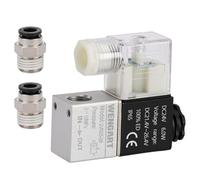 Wengart Électrovanne Directe 24V DC 2/2 Voies 1/4" pour Automaticiens et Professionnels, Évite les Blocages de Distribution de Fluides sans Pression, avec Démarrage à 0 Bar et Connecteur DIN IP65