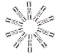 Wengart Lot de 10 Fusibles Cylindriques 10x38mm 3A Type gG (Usage Général) AC 500V Haute Capacité de Coupure 120kA Idéal pour Circuits de Commande, VMC et Transformateurs Modèle RT18-32 (RO15)