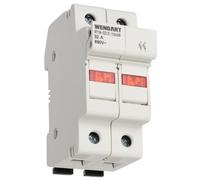 Wengart Porte-fusible Modulaire 2 Pôles - Pour Cartouches 10x38mm (Type gG/aM) - Avec Indicateur LED de Défaut - Fixation Rail DIN - Idéal pour VMC, Volets Roulants et Protection de Circuit - RT18-32X