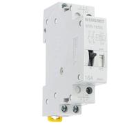 Wengart Relais d'impulsions WIR-16, AC230V, 16A, 2NO, pour la commande marche/arrêt à court terme des appareils pour montage sur rail DIN, blanc