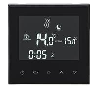 Wengart Thermostat Chauffage au Sol Hydraulique WG03-4 Programmable 5+2/6+1 Écran Tactile LCD Noir - Sortie Active AC230V 3A - Compatible Boîtier Rond Standard 60mm Idéal pour Vannes et Pompe à Eau