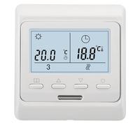 Wengart Thermostat Chauffage au Sol Hydraulique WG806 - Programmable 5+2/6+1 - Sortie Active AC 230V 3A pour Vannes Thermiques - Compatible Boîtier Rond Standard 60mm - Écran LCD Digital - Blanc