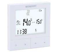 Wengart Thermostat d'Ambiance 230V 3A - pour Chauffage au Sol Hydraulique - Adapté aux Boîtes d'Encastrement Rondes 60mm - Sortie Alimentée NC/NO - Écran LCD Programmable - WG372