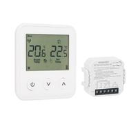 Wengart Thermostat et récepteur sans Fil WG01RF, écran LCD programmable, Compatible avec Les chaudières à gaz et Les systèmes de Chauffage au Sol Radiant (Blanc)