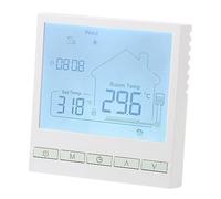 Wengart Thermostat Programmable WG903 - Chauffage au Sol Hydraulique & Chaudière à Gaz (Contact Sec) - AC 230V 3A - Compatible Boîtier Rond Standard 60mm - Écran LCD Blanc Épuré