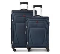 Wenger Beaumont 4 roulettes Set de valises 2 pièces avec soufflet d'extension bleu