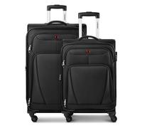Wenger Beaumont 4 roulettes Set de valises 2 pièces avec soufflet d'extension noir