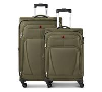 Wenger Beaumont 4 roulettes Set de valises 2 pièces avec soufflet d'extension olive