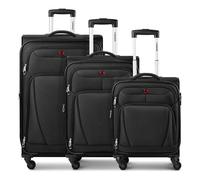 Wenger Beaumont 4 roulettes Set de valises 3 pièces avec soufflet d'extension noir