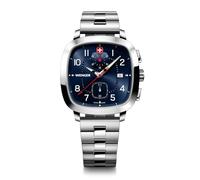 WENGER Chrono Sport Vintage pour Homme (40 mm) Cadran Bleu/Bracelet Acier Inoxydable 01.1933.111