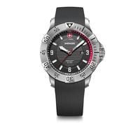 WENGER Montre Homme Seaforce Ø 43 mm, Swiss Made, Quartz Analogique, Étanche Jusqu’à 200 m, Bracelet en Silicone, Noir, 01.0641.138