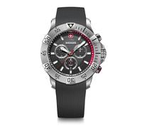 WENGER Montre Homme Seaforce Chronograph Ø 43 mm, Swiss Made, Quartz Analogique, Étanche Jusqu’à 200 m, Bracelet en Silicone, Noir, 01.0643.122