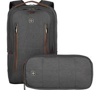 WENGER CityUpgrade Sac à Dos pour Ordinateur Portable 16 Pouces avec Sac en Bandoulière, Tablette Tactile 12 Pouces, 15 l, Femmes Hommes, Affaires Uni École Voyages, Gris, 606489