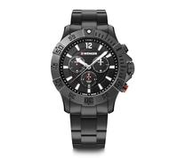 WENGER, Seaforce Chrono 43 mm, PVD, Cadran Noir, Montre Bracelet en Acier Inoxydable pour Homme