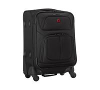 Wenger Sion S Valise de Cabine Souple, 40/45 l Extensible, Noir | Bagage à main 38 x 54 x 24 cm pour voyages et vacances avec 4 roues multidirectionnelles et poches zippées