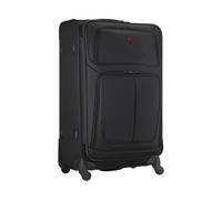 WENGER Sion Valise Souple L 114/126 l Extensible Noire | Grande valise pour vacances et longs voyages avec 4 roulettes multidirectionnelles, 46 x 78 x 33 cm et poche humide