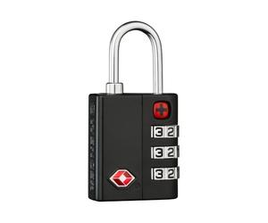 WENGER Travel Sentry Cadenas à combinaison, TSA, Cadenas pour valises et sacs à dos, Combinaison à 3 chiffres, Petit, Noir, 604563