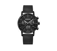 WENGER Urban Classic Montre-Bracelet pour Homme en Acier Inoxydable avec chronographe Ø 44 mm, fabriqué en Suisse, à Quartz analogique, étanche jusqu'à 100 m, Verre Saphir, Noir, Bracelet