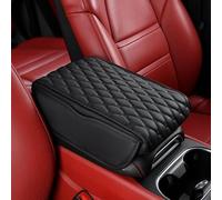WENGONG Coussin Accoudoir Voiture pour Audi A4 S4 RS4 B5 B6 B7 B8 B9 1996-2023, Housse en Cuir avec Mémoire de Forme Protection Accoudoir Console Central Rembourrage en Cuir,Black-32 * 16 * 5