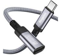 Wengshini Câble d'extension USB C 3 m, prise USB C vers fiche USB C, transfert de données 100 W/20 Gbps pour ordinateur portable, téléphone portable, moniteur, appareils, etc.