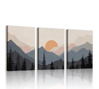 WENGTIAO 3 Pièces Vintage Montagne Paysages Tableau Decoration Murale | Abstraite Coucher du Soleil Nature Forêt Impression sur Toile pour Decoration Murale Salon Chambre Deco Maison 40x60cmx3
