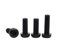 WENH 10/20/50pcs M2 M2.5 M3 M4 M5 M6 M8 diamètre 2 2.5 3 4 5 6 8mm noir Nylon plastique isolé vis à tête cylindrique transversale(5mm,M3 50pcs)