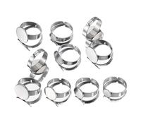 WENH 10 Supports de Bague Ajustables en Acier Inoxydable 304, Base Vierge Ronde de cabochon de 8 à 14 mm for la création de Bijoux de bagues.(10mm)