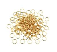 WENH 100 à 200 Anneaux brisés Simples en Acier Inoxydable de 4 à 8 mm, connecteurs for la création de Bijoux et Accessoires de Bricolage(Gold Color 100pcs,4mm)