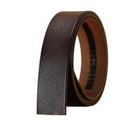WENH 100% Cuir de Vache sans Boucle 3.5cm de Large Ceinture sans Boucle Automatique Sangle Concepteur Ceintures Hommes de Haute qualité(120,Brown)