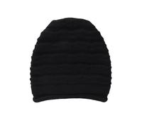 WENH Bonnet en Cachemire tricoté for Femme, Tendance Automne/Hiver, épais et Chaud, en Jacquard, avec Protection des Oreilles et Capuche.(Black)