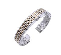 WENH Bracelet de montre en acier inoxydable for femme, 10 mm, 12 mm, 14 mm, 16 mm, argent, or, noir, or rose(Rose Gold Silver,16mm)