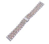 WENH Bracelet de montre en acier inoxydable massif, largeur 10-24 mm, bracelet de rechange for hommes et femmes, accessoires(Silver Rose Gold,10mm)