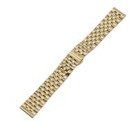 WENH Bracelet de montre en acier inoxydable massif, largeur 10-24 mm, bracelet de rechange for hommes et femmes, accessoires(Gold,21mm)