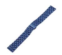 WENH Bracelet de montre en acier inoxydable massif, largeur 10-24 mm, bracelet de rechange for hommes et femmes, accessoires(Blue,15mm)
