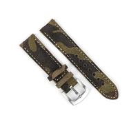 WENH Bracelet de montre vintage en cuir suédé 18 mm, 19 mm, 20 mm, 22 mm, fait main, gris marron, ceintures de rechange for accessoires(Camouflage,22mm)