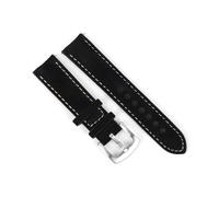 WENH Bracelet de montre vintage en cuir suédé 18 mm, 19 mm, 20 mm, 22 mm, fait main, gris marron, ceintures de rechange for accessoires(Black,20mm)