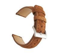 WENH Bracelet de montre vintage en cuir suédé 18 mm, 19 mm, 20 mm, 22 mm, fait main, gris marron, ceintures de rechange for accessoires(Brown 1,18mm)
