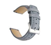 WENH Bracelet de montre vintage en cuir suédé 18 mm, 19 mm, 20 mm, 22 mm, fait main, gris marron, ceintures de rechange for accessoires(Grey 1,18mm)