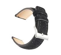 WENH Bracelet de montre vintage en cuir suédé 18 mm, 19 mm, 20 mm, 22 mm, fait main, gris marron, ceintures de rechange for accessoires(Black 1,20mm)