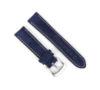 WENH Bracelet de montre vintage en cuir suédé 18 mm, 19 mm, 20 mm, 22 mm, fait main, gris marron, ceintures de rechange for accessoires(Dark blue,22mm)