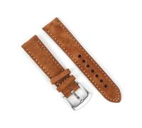 WENH Bracelet de montre vintage en cuir suédé 18 mm, 19 mm, 20 mm, 22 mm, fait main, gris marron, ceintures de rechange for accessoires(Brown,20mm)
