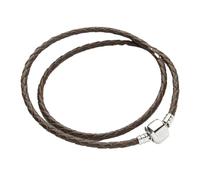 WENH Bracelet en Cuir tressé Double Couche, 12 Couleurs, Compatible avec Les Bracelets à Breloques Originaux, for la création de Bijoux for Femmes et Hommes.(Gray)