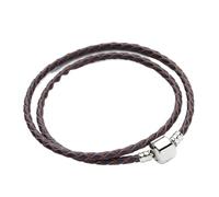 WENH Bracelet en Cuir tressé Double Couche, 12 Couleurs, Compatible avec Les Bracelets à Breloques Originaux, for la création de Bijoux for Femmes et Hommes.(Purple)